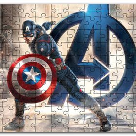 Cakapuzzle Yenilmezler Kaptan Amerika Logolu Mdf 1000 Parça Puzzle