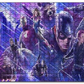 Cakapuzzle Yenilmezler Tüm Kahramanlar Mavi Işıklar Mdf 500 Parça Puzzle