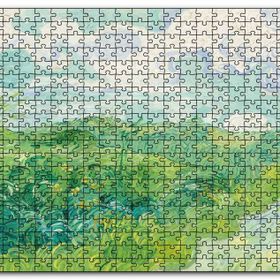 Cakapuzzle Yeşil Buğday Tarlaları Vincent Van Gogh Mdf 500 Parça Puzzle