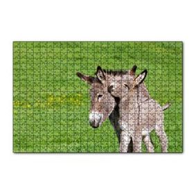 Cakapuzzle Yeşil Çayırda Gri Anne Eşek ve Sıpası 120 Parça Ahşap Puzzle