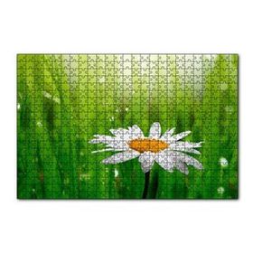 Cakapuzzle Yeşil Çimenler Papatya ve Su Damlaları 120 Parça Ahşap Puzzle