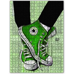 Cakapuzzle Yeşil Converse 120 Parça Puzzle