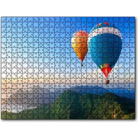 Cakapuzzle Yeşil Dağlar ve Sıcak Hava Balonları Mdf 1000 Parça Puzzle