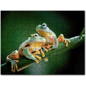 Cakapuzzle Yeşil Dalda Bir Çift Kurbağa Mdf 500 Parça Puzzle