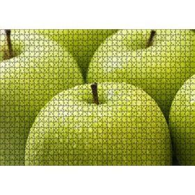 Cakapuzzle Yeşil Elmalar ve Su Damlaları Yakın Çekim Mdf 1000 Parça Puzzle