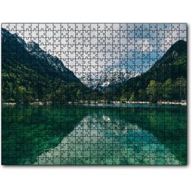Cakapuzzle Yeşil Göl Orman ve Karlı Dağlar 1000 Parça Puzzle