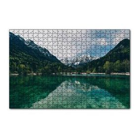 Cakapuzzle Yeşil Göl Orman ve Karlı Dağlar 120 Parça Ahşap Puzzle