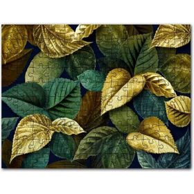 Cakapuzzle Yeşil Kahverengi ve Altın Yapraklar Bir Arada 1000 Parça Puzzle