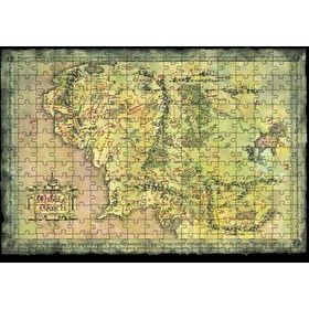 Cakapuzzle Yeşil Renk Mordur Orta Düya Haritası Görseli 120 Parça Ahşap Puzzle