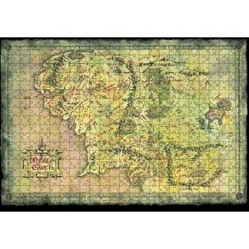 Cakapuzzle Yeşil Renk Mordur Orta Düya Haritası Görseli 120 Parça Ahşap Puzzle