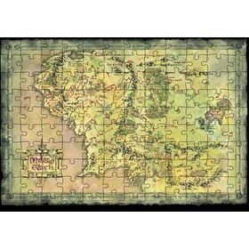 Cakapuzzle Yeşil Renk Mordur Orta Düya Haritası Görseli 120 Parça Ahşap Puzzle