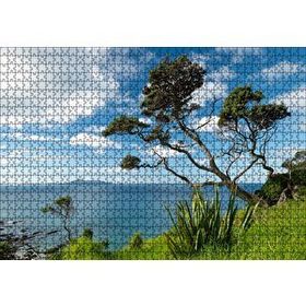 Cakapuzzle Yeşil Tepeden Deniz ve Bulutlar Manzarası 120 Parça Ahşap Puzzle
