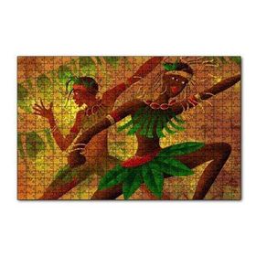 Cakapuzzle Yeşil Yaprak Elbiseli Dans Eden Afrikalı Kadınlar 120 Parça Puzzle