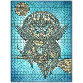 Cakapuzzle Yeşil Zeminde Baykuş Figürlü Görsel 120 Parça Puzzle