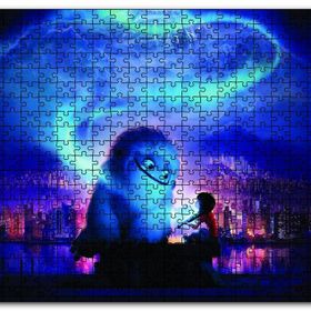Cakapuzzle Yeti ve Küçük Kız Mavi Gecede Mdf 120 Parça Puzzle