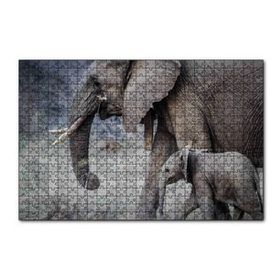 Cakapuzzle Yetişkin Fil ve Yavrusu 120 Parça Ahşap Puzzle