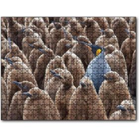 Cakapuzzle Yetişkin Kral Penguven Yavru Penguenler Görseli Mdf 1000 Parça Puzzle
