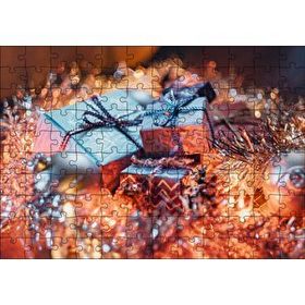 Cakapuzzle Yılbaşı Hediye Paketleri ve Süsleri 120 Parça Ahşap Puzzle