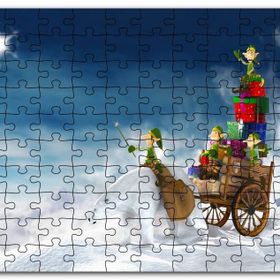 Cakapuzzle Yılbaşı Hediyelerini Teslim Eden Minik Elfler Mdf 1000 Parça Puzzle