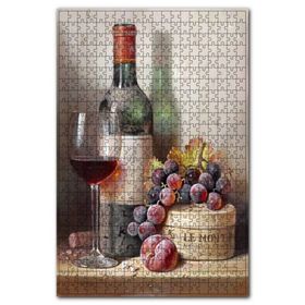 Cakapuzzle Yıllanmış Şarap Kadeh Üzüm ve Erik Ahşap 500 Parça Puzzle