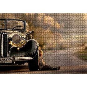 Cakapuzzle Yolda Antika Araba Ve Çocuk Görseli 120 Parça Ahşap Puzzle