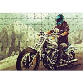 Cakapuzzle Yolda Motorcu 120 Parça Ahşap Puzzle