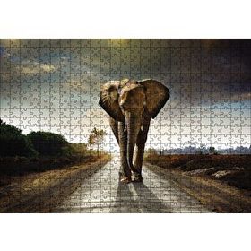 Cakapuzzle Yoldaki Fil Ahşap 500 Parça Puzzle