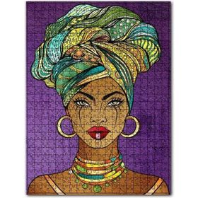 Cakapuzzle Yöresel Kıyafeti Takılarıyla Afrikalı Kadın Ahşap 255 Parça Puzzle