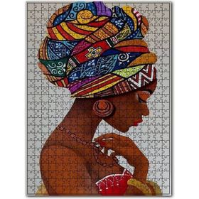 Cakapuzzle Yöresel Kıyafeti Takılarıyla Afrikalı Kadın Ahşap 255 Parça Puzzle