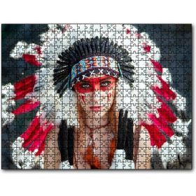 Cakapuzzle Yöresel Kıyafetli Kızılderili Kadın Mdf 500 Parça Puzzle