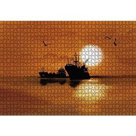Cakapuzzle Yük Gemisi Martılar Gün Batımı Ahşap 1000 Parça Puzzle