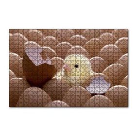 Cakapuzzle Yumurtalar Ve Kırık Yumurta İle Sarı Civciv 120 Parça Ahşap Puzzle