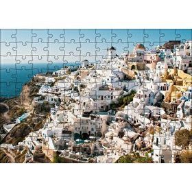 Cakapuzzle Yunanistan Santorini Yamaç Evleri 120 Parça Ahşap Puzzle