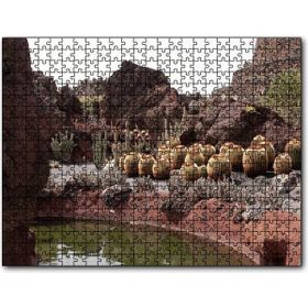Cakapuzzle Yuvarlak Kaktüsler ve Kayalar Mdf 120 Parça Puzzle