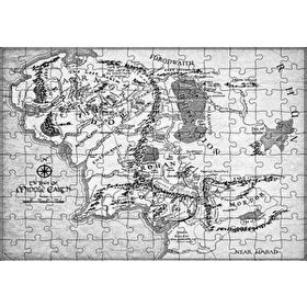 Cakapuzzle Yüzüklerin Efendisi Harita Beyaz Mdf 120 Parça Puzzle