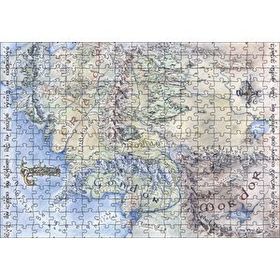 Cakapuzzle Yüzüklerin Efendisi Ortadünya Haritası 120 Parça Ahşap Puzzle