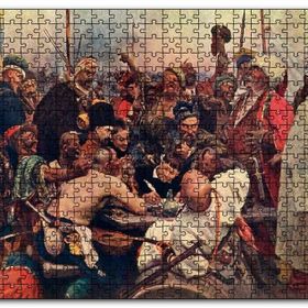 Cakapuzzle Zaporozhian Mektup Yazarken Ilya Repin Mdf 1000 Parça Puzzle