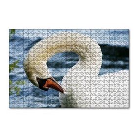 Cakapuzzle Zarif Beyaz Kuğu Yakın Plan 120 Parça Ahşap Puzzle