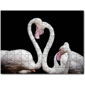 Cakapuzzle Zarif Boyunlarıyla Beyaz Flamingolar Mdf 500 Parça Puzzle