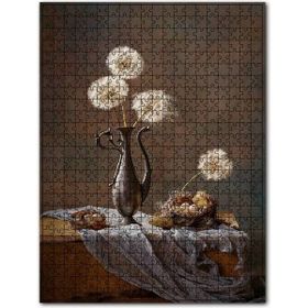 Cakapuzzle Zarif Vazo İçinde Karahindiba Tohumları Ahşap 1000 Parça Puzzle
