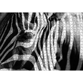 Cakapuzzle Zebra Yakın Çekim Siyah Beyaz 120 Parça Ahşap Puzzle
