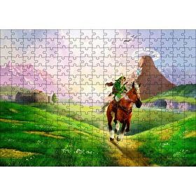 Cakapuzzle Zelda Ocarina Efsanesi Ve Koşan At Görseli 120 Parça Ahşap Puzzle