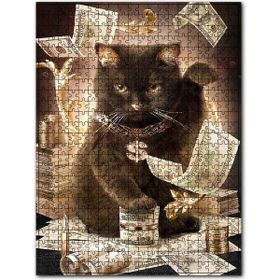 Cakapuzzle Zengin Kedi Desenli Görsel 500 Parça Puzzle