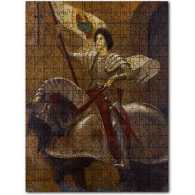 Cakapuzzle Zırhlı ve At Sırtında Joan Of Arc Mdf 120 Parça Puzzle