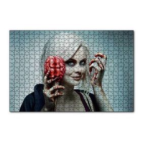 Cakapuzzle Zombi Kadın Beyin Dondurması Görseli 120 Parça Ahşap Puzzle