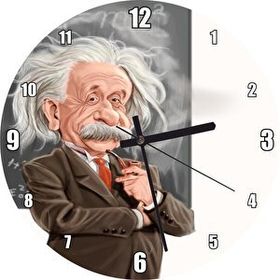 Cakasaat Alber Einstein Karatahta Karikatürize Duvar Saati