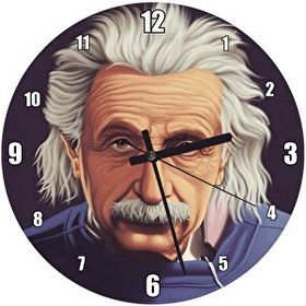 Cakasaat Albert Einstein Mavi Kazak Duvar Saati