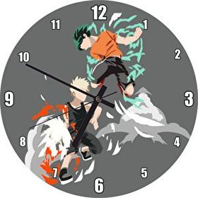 Cakasaat Anime Kahraman Akademi Izuku Midoriya Katsuki Bakugou Görseli Duvar Saati