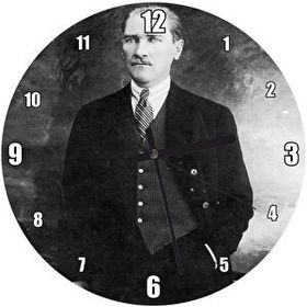 Cakasaat Atatürk Takım Yelek Bıyıklı Ayakta Duvar Saati