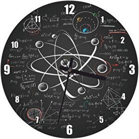 Cakasaat Atomik Araştırma Çizim Üzerinde Formüller Duvar Saati